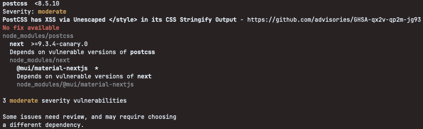 npm audit error